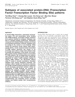 Subtypes of associated protein&ndash;DNA (Transcription Factor