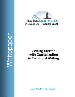 Getting Started with Capitalization in Technical