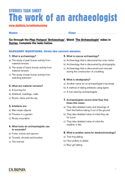 Stories - An Archaeologist