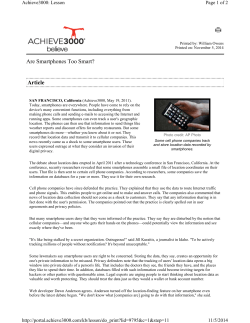 Are Smartphones Too Smart? Article