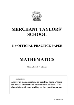 11+ Maths practice paper - Merchant Taylors` School