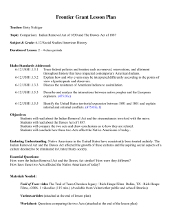 Comparison 1830 Indian Removal Act and 1877 Dawes Act