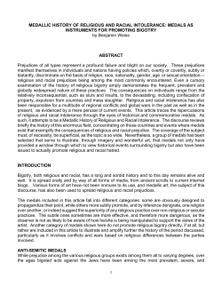 Medallic History of Religious and Racial Intolerance