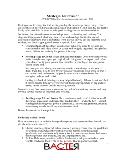Strategies for revision