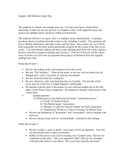 English 1600 Midterm Study Tips