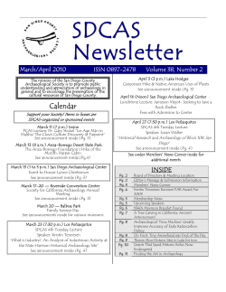 March &ndash; April - San Diego County Archaeological Society