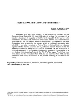 JUSTIFICATION, IMPUTATION AND PUNISHMENT Author