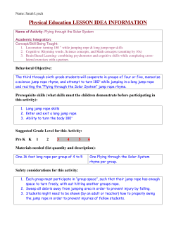 Solar System Jump rope Rhyme