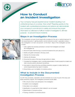 How to Conduct an Incident Investigation Fact Sheet