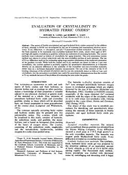 evaluation of crystallinity in hydrated ferric oxides