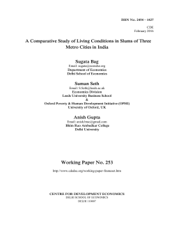 a comparative study of living conditions in slums of three metro cities in