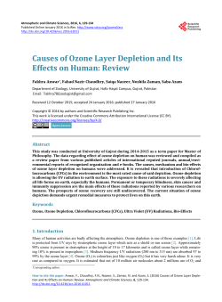 Causes of Ozone Layer Depletion and Its Effects on Human: Review