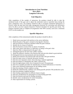 Introduction to Goat Nutrition - Langston University Research