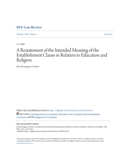 A Restatement of the Intended Meaning of the Establishment Clause