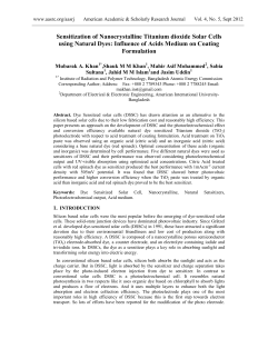 Sensitization of Nanocrystalline Titanium dioxide Solar Cells using