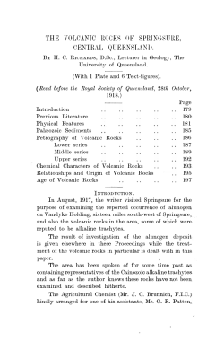 the volcanic rockr ()f sprtngsure, central queensland.