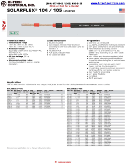 Special Cables, Cables for Renewable Energy, SOLARFLEX 104