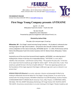 First Stage Young Company presents ANTIGONE