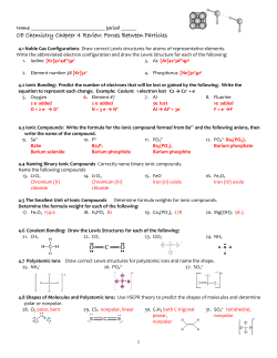CE Chemistry Chapter 4 Review: Forces Between