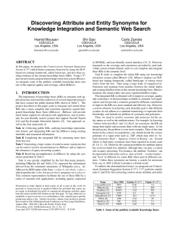 Discovering Attribute and Entity Synonyms for