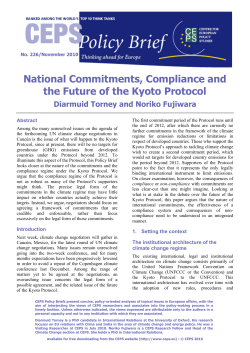 National Commitments, Compliance and the Future of the Kyoto