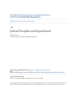 Judicial Discipline and Impeachment