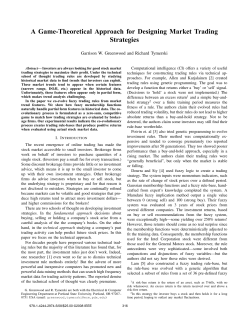 A Game-Theoretical Approach for Designing Market Trading