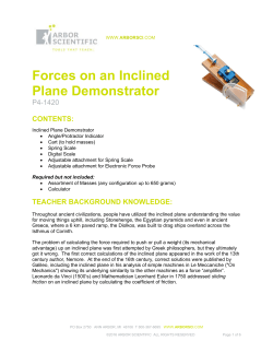 Forces on an Inclined Plane Demonstrator