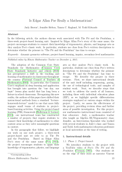 Is Edgar Allan Poe Really a Mathematician?