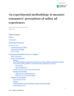An experimental methodology to measure consumers` perceptions