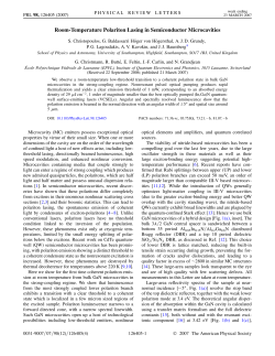Room-Temperature Polariton Lasing in Semiconductor Microcavities
