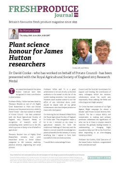 Plant science honour for James Hutton researchers