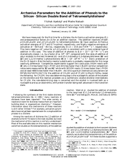 Arrhenius Parameters for the Addition of Phenols