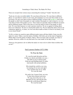 Something to Think About: The Masks We Wear