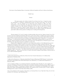 California`s Standards and Tests for History