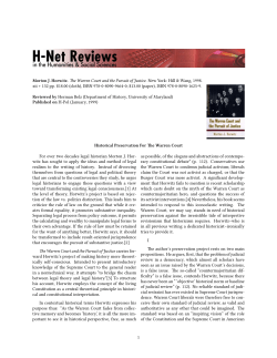 Historical Preservation For The Warren Court - H-Net