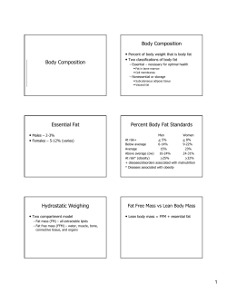 Essential Fat Percent Body Fat Standards
