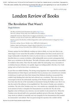 The Revolution That Wasn`t by Hugh Roberts