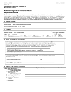 National Register of Historic Places Continuation Sheet