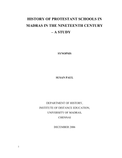 history of protestant schools in madras in the nineteenth century