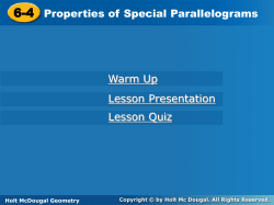 6-4 Properties of Special Parallelograms 6