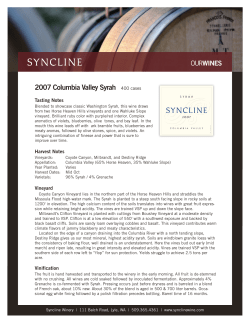 2007 Syrah, Columbia Valley
