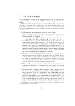 1 The Latin language