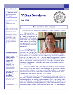 2008 Fall - New York Archaeology