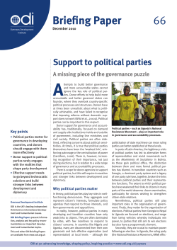 Support to political parties: a missing piece of the governance