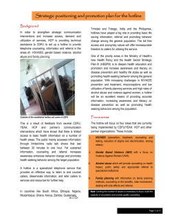 Hotline Concept Note