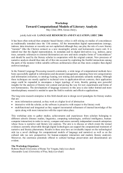 Toward Computational Models of Literary Analysis