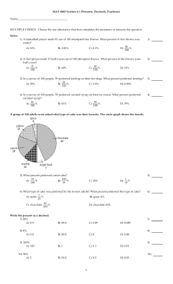 MAT 0002 Section 6.1 (Percents, Decimals, Fractions