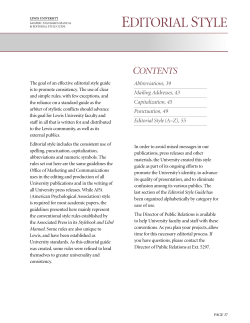 Editorial Guide - Lewis University