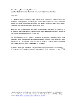 Prime Minister, Mr. Anders Fogh Rasmussen Speech at the